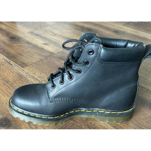 Dr. Martens 11292 Women's Sz 9 Men's Sz 8 Black Leather Lace Up Boots Greasy - Picture 3 of 14